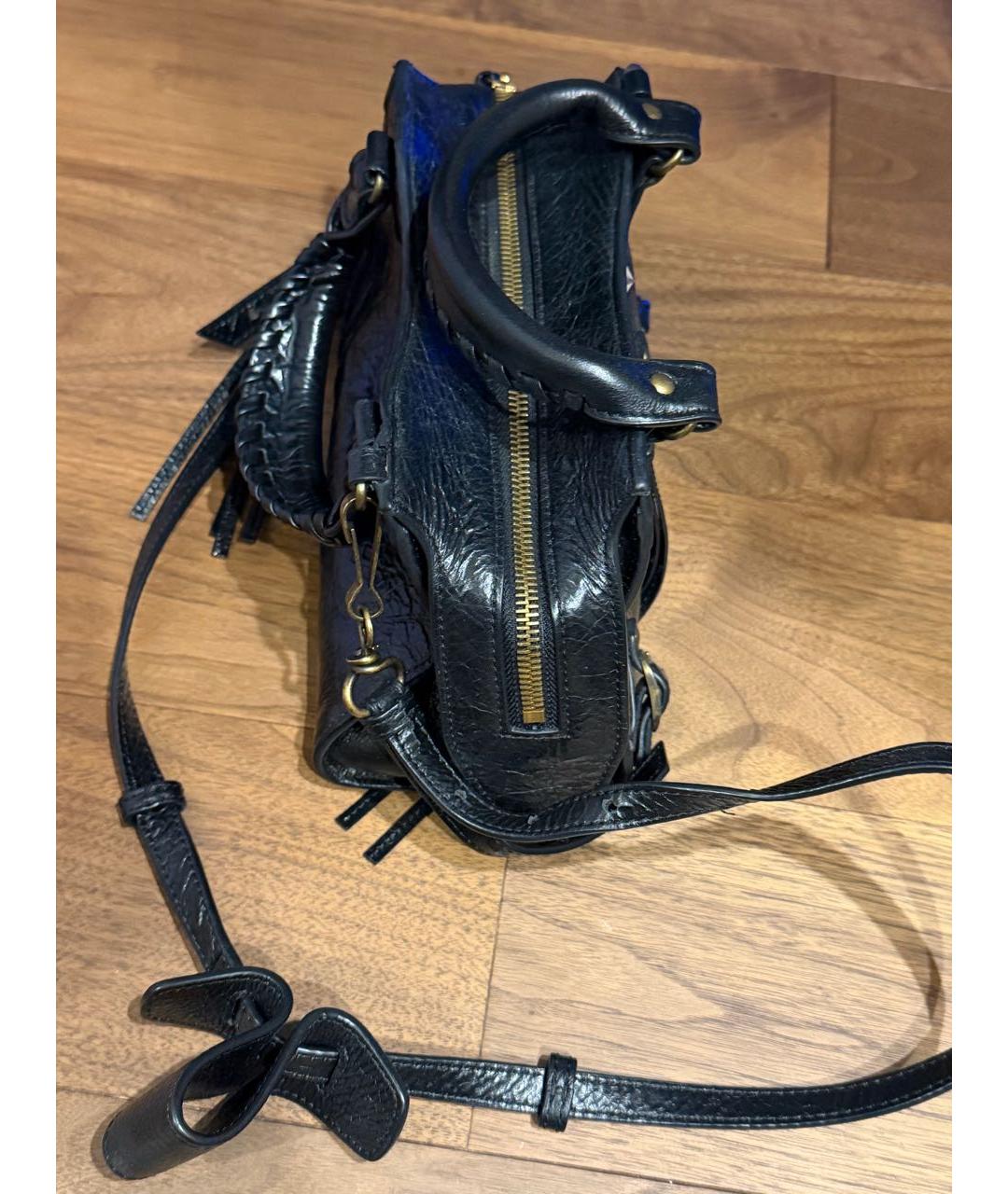 BALENCIAGA Черная кожаная сумка с короткими ручками, фото 3