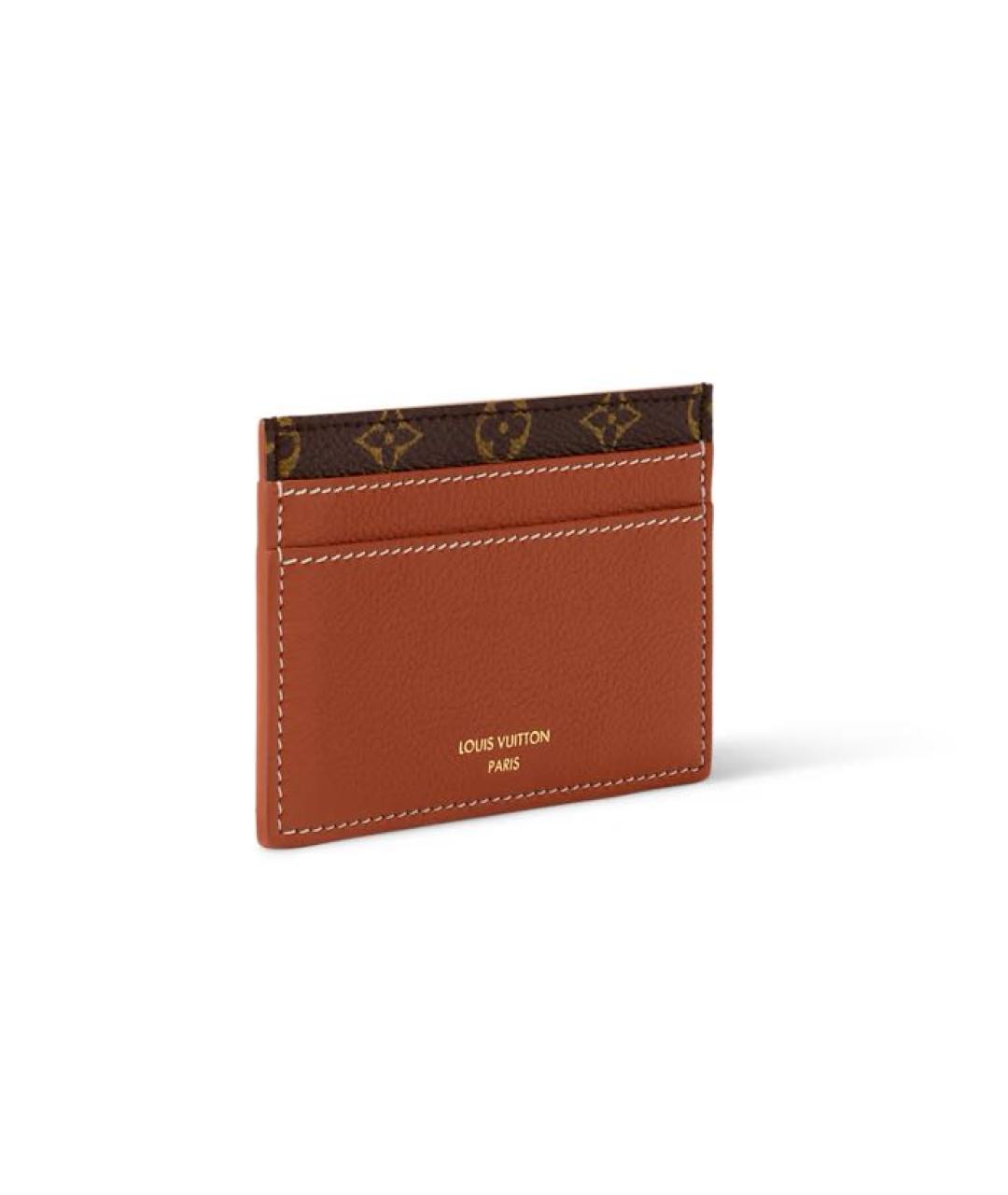 LOUIS VUITTON Коричневый кожаный кардхолдер, фото 2