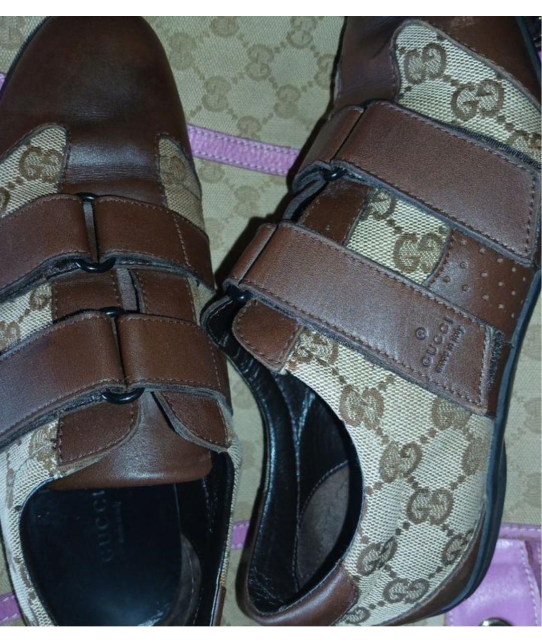 GUCCI Бежевые текстильные кеды, фото 6