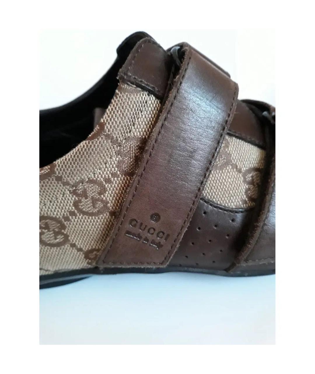 GUCCI Бежевые текстильные кеды, фото 7