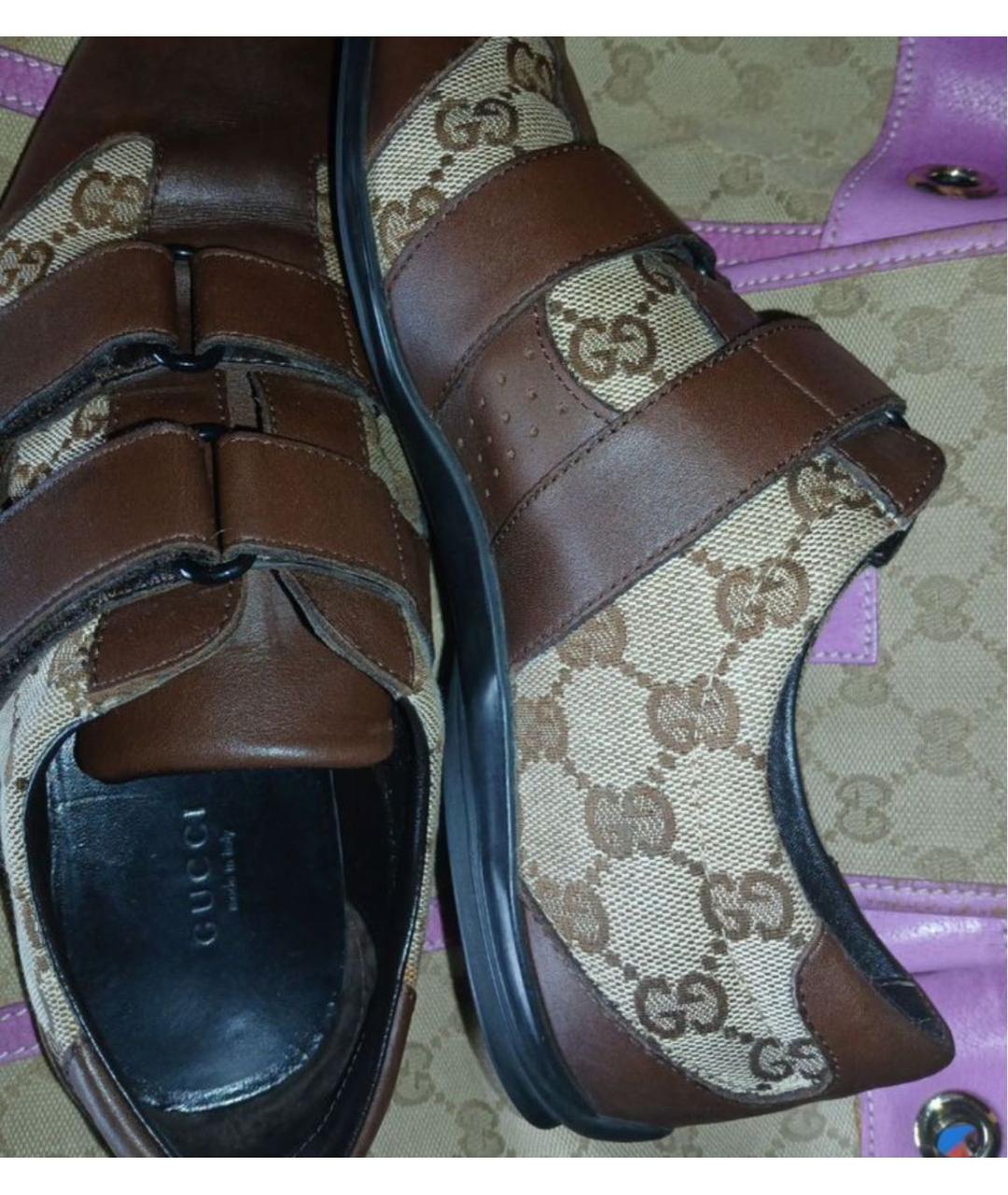 GUCCI Бежевые текстильные кеды, фото 8