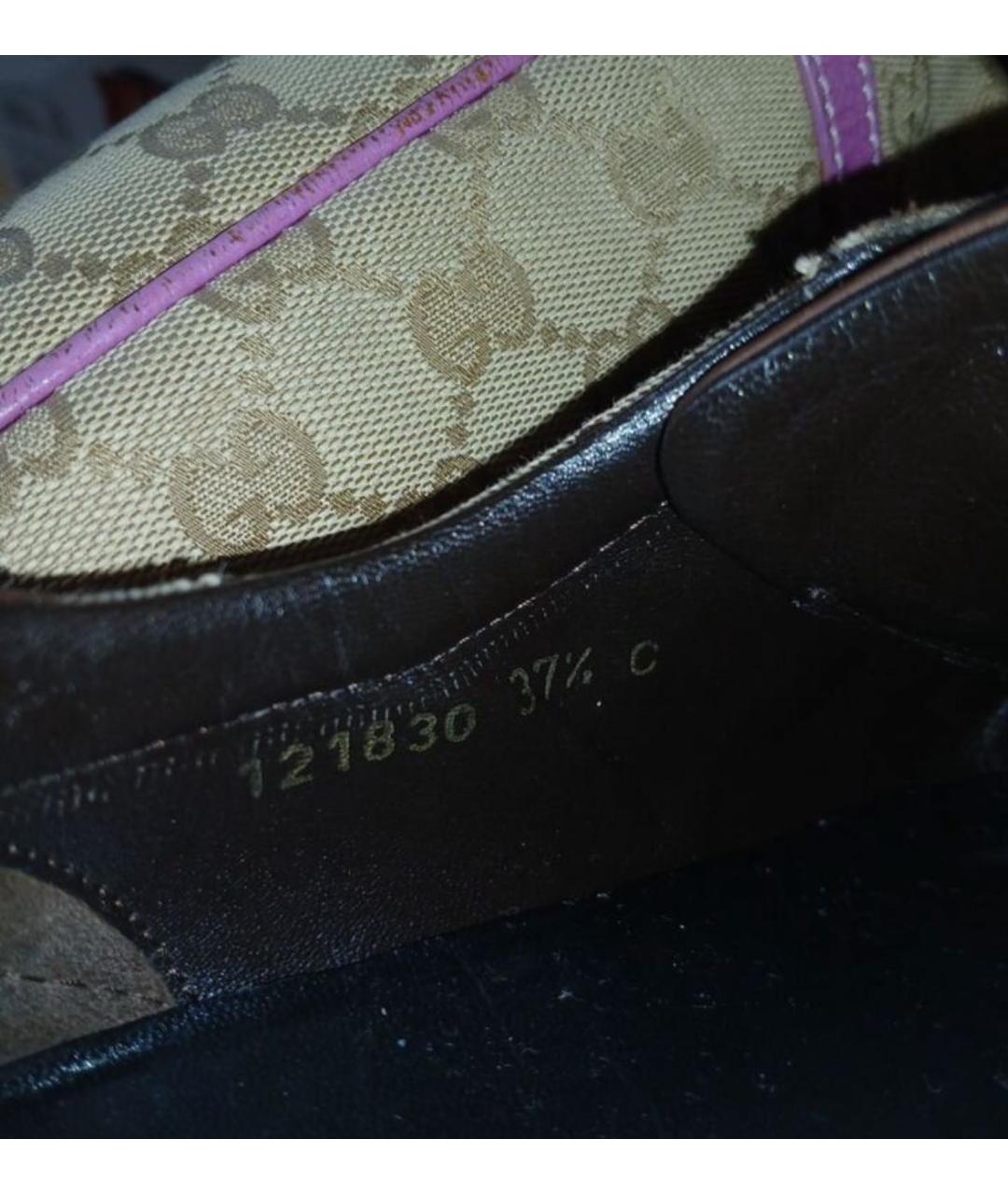 GUCCI Бежевые текстильные кеды, фото 5
