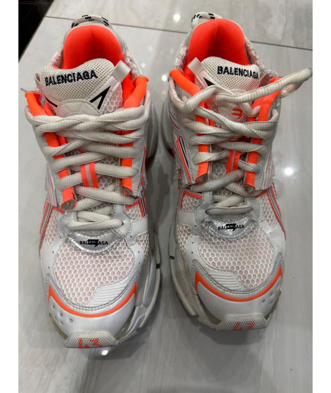 BALENCIAGA Белые кожаные низкие кроссовки / кеды, фото 2