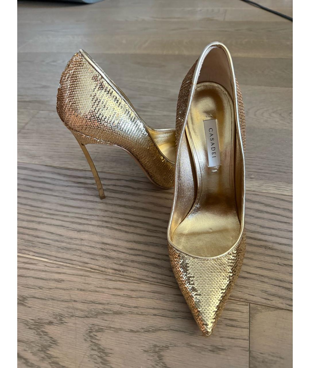 CASADEI Золотые кожаные туфли, фото 2