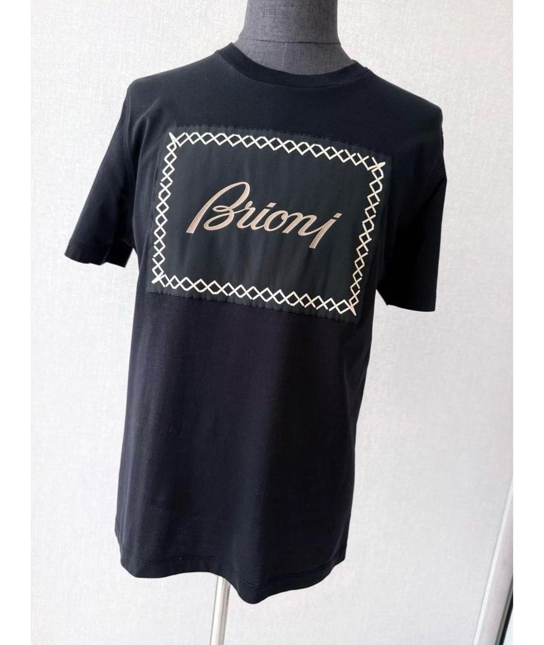 BRIONI Темно-синяя хлопко-эластановая футболка, фото 5
