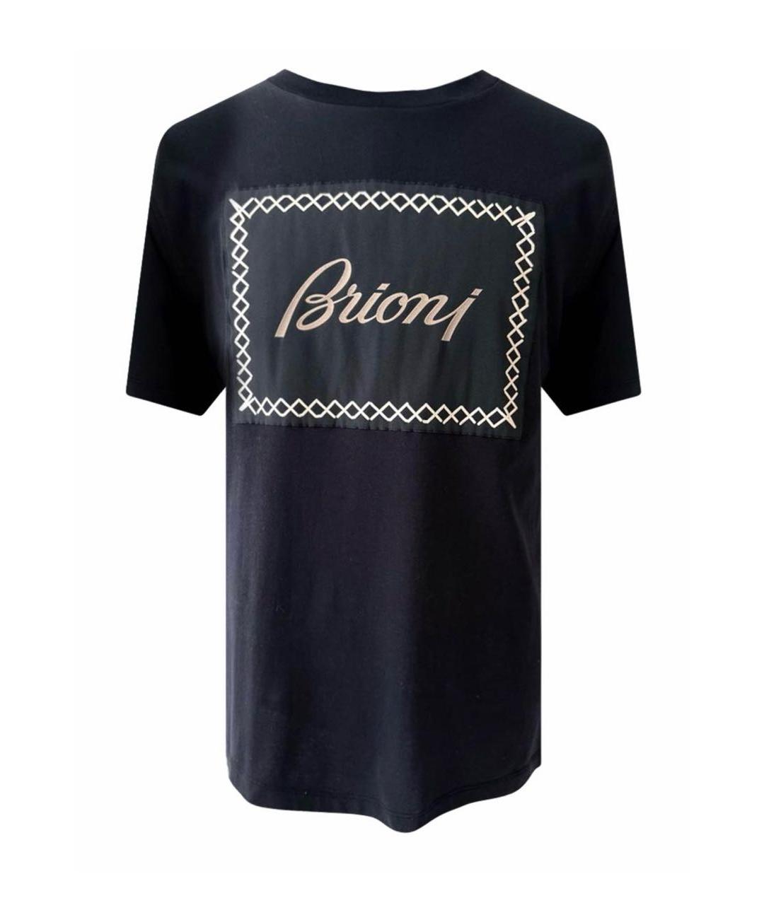 BRIONI Темно-синяя хлопко-эластановая футболка, фото 6