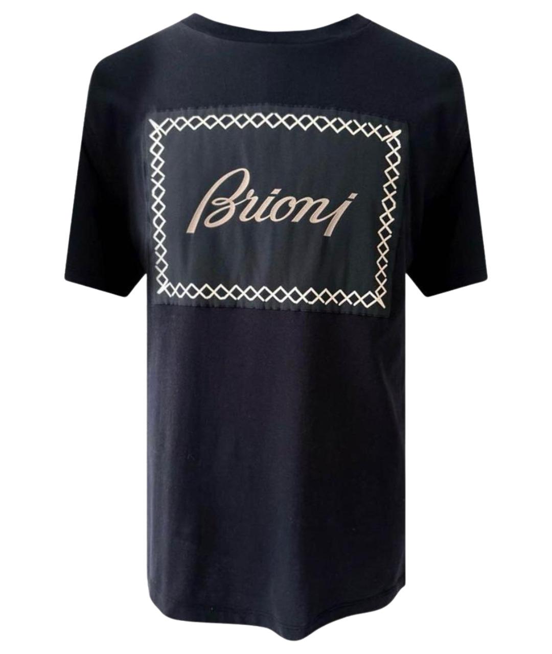 BRIONI Темно-синяя хлопко-эластановая футболка, фото 1