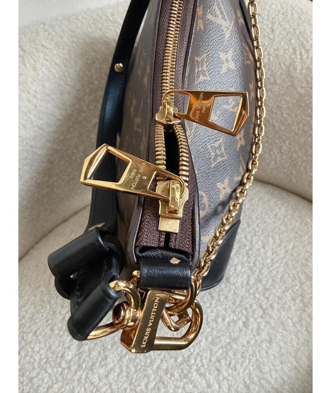 LOUIS VUITTON Коричневая кожаная сумка тоут, фото 3