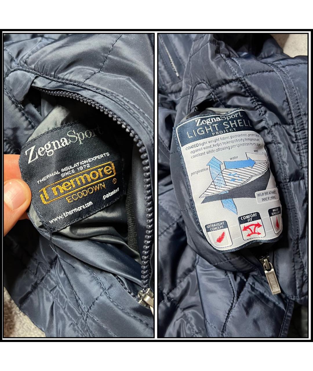 ZZEGNA Темно-синяя полиамидовая куртка, фото 7