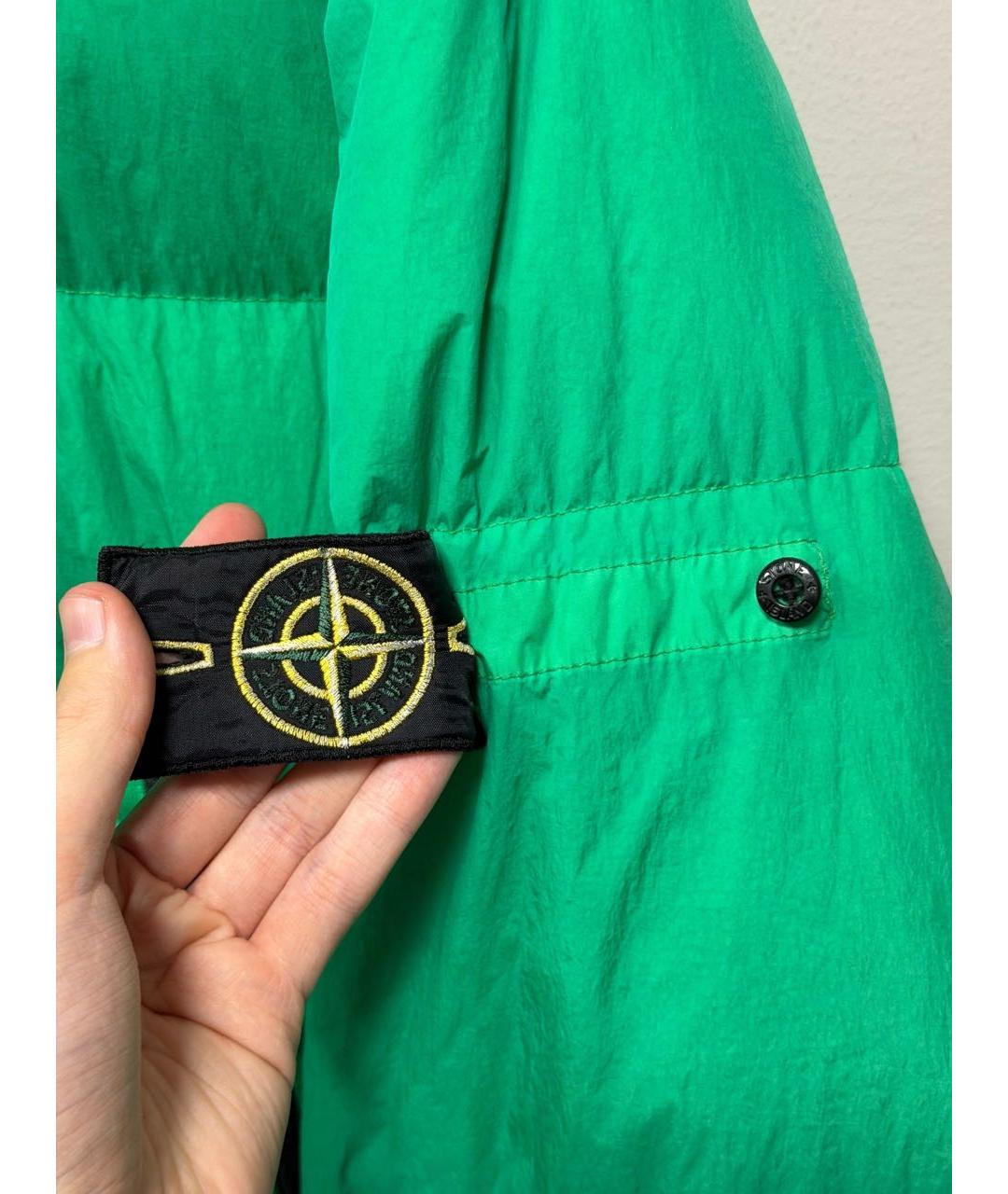 STONE ISLAND Зеленый пуховик, фото 5