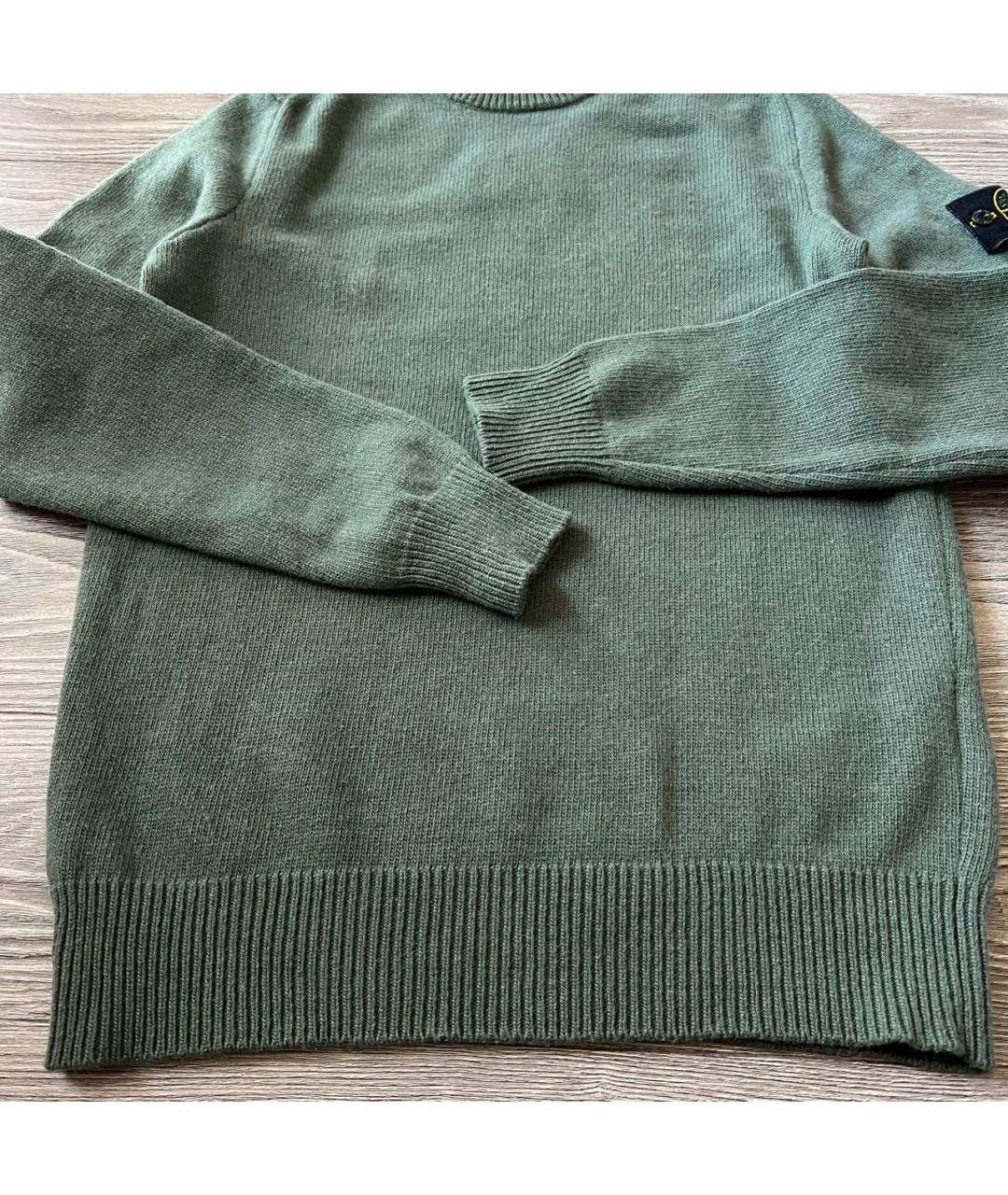 STONE ISLAND Зеленый шерстяной джемпер / свитер, фото 6