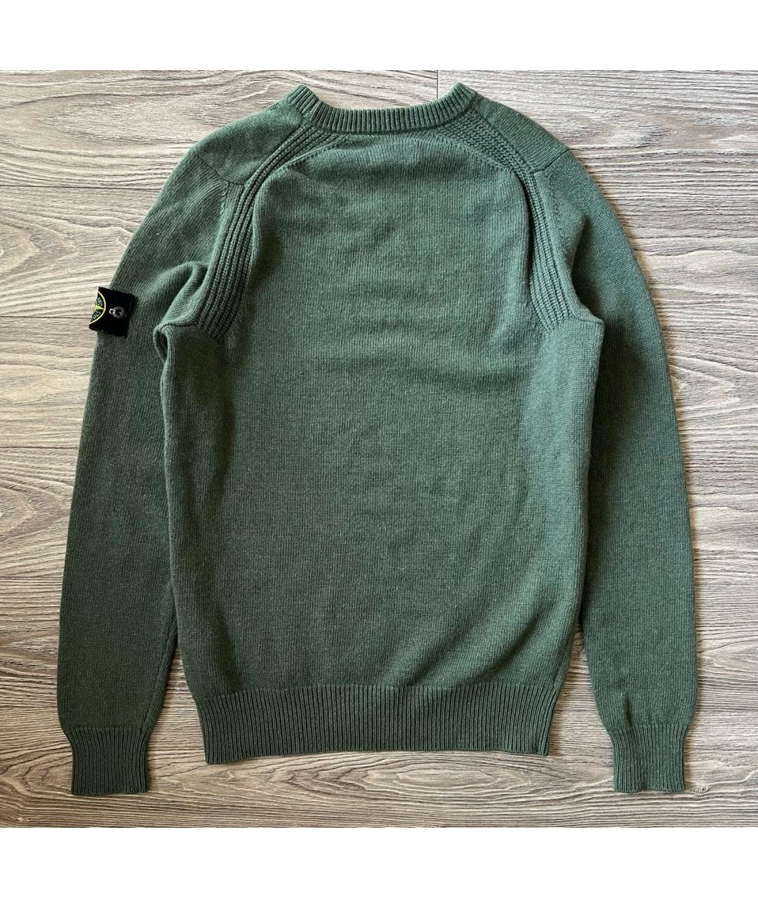 STONE ISLAND Зеленый шерстяной джемпер / свитер, фото 2