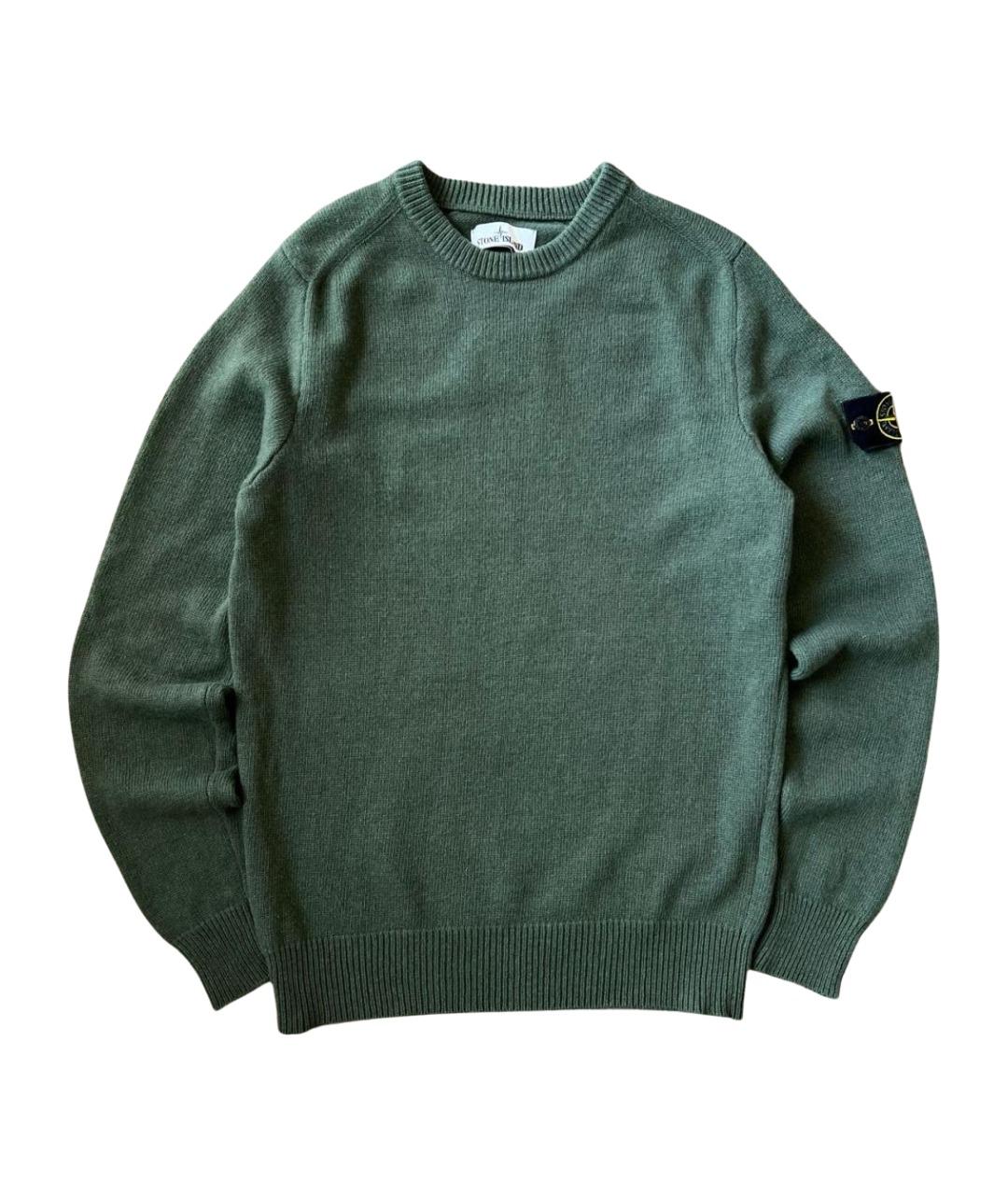 STONE ISLAND Зеленый шерстяной джемпер / свитер, фото 1