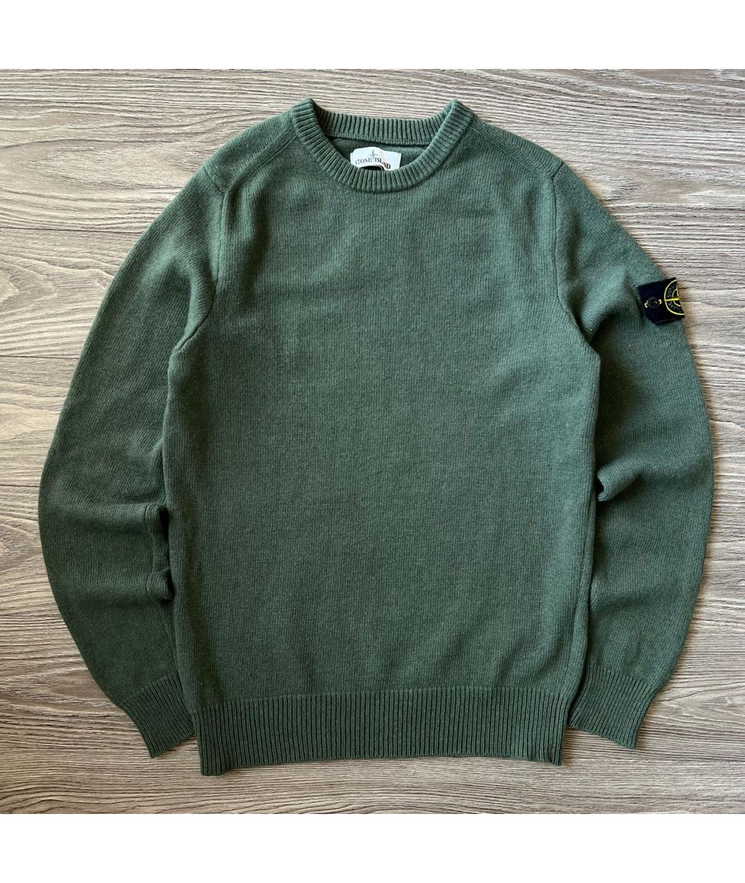 STONE ISLAND Зеленый шерстяной джемпер / свитер, фото 9