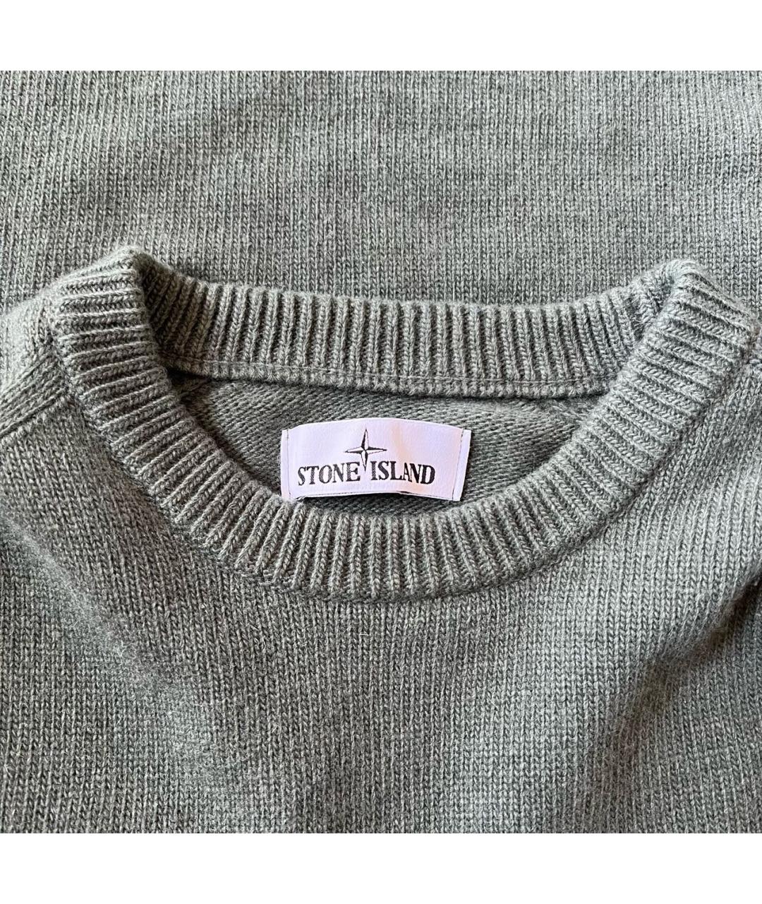 STONE ISLAND Зеленый шерстяной джемпер / свитер, фото 3
