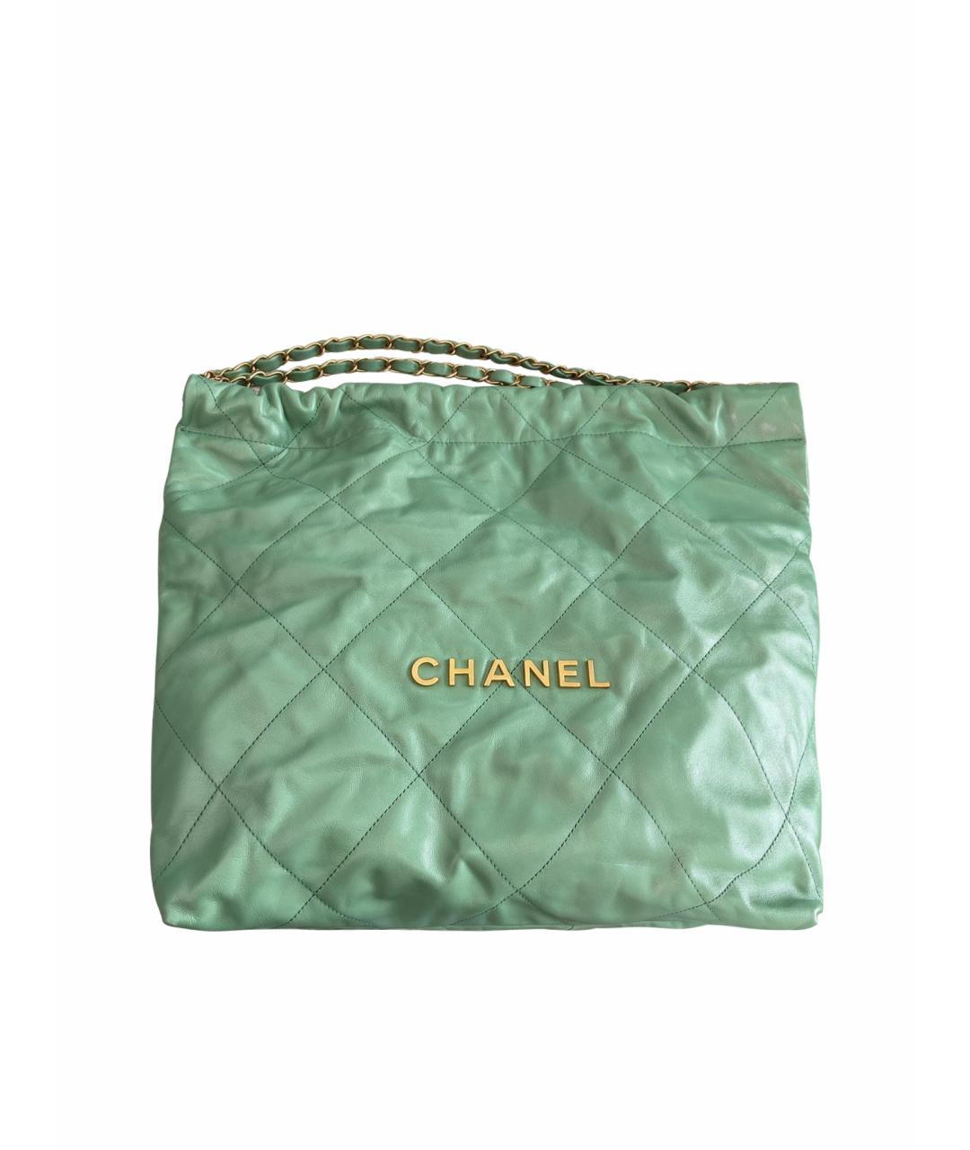 CHANEL Салатовая кожаная сумка через плечо, фото 1