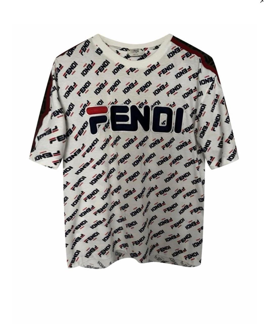 FENDI Белая хлопковая футболка, фото 7