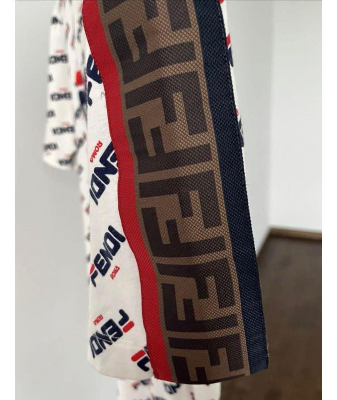 FENDI Белая хлопковая футболка, фото 4