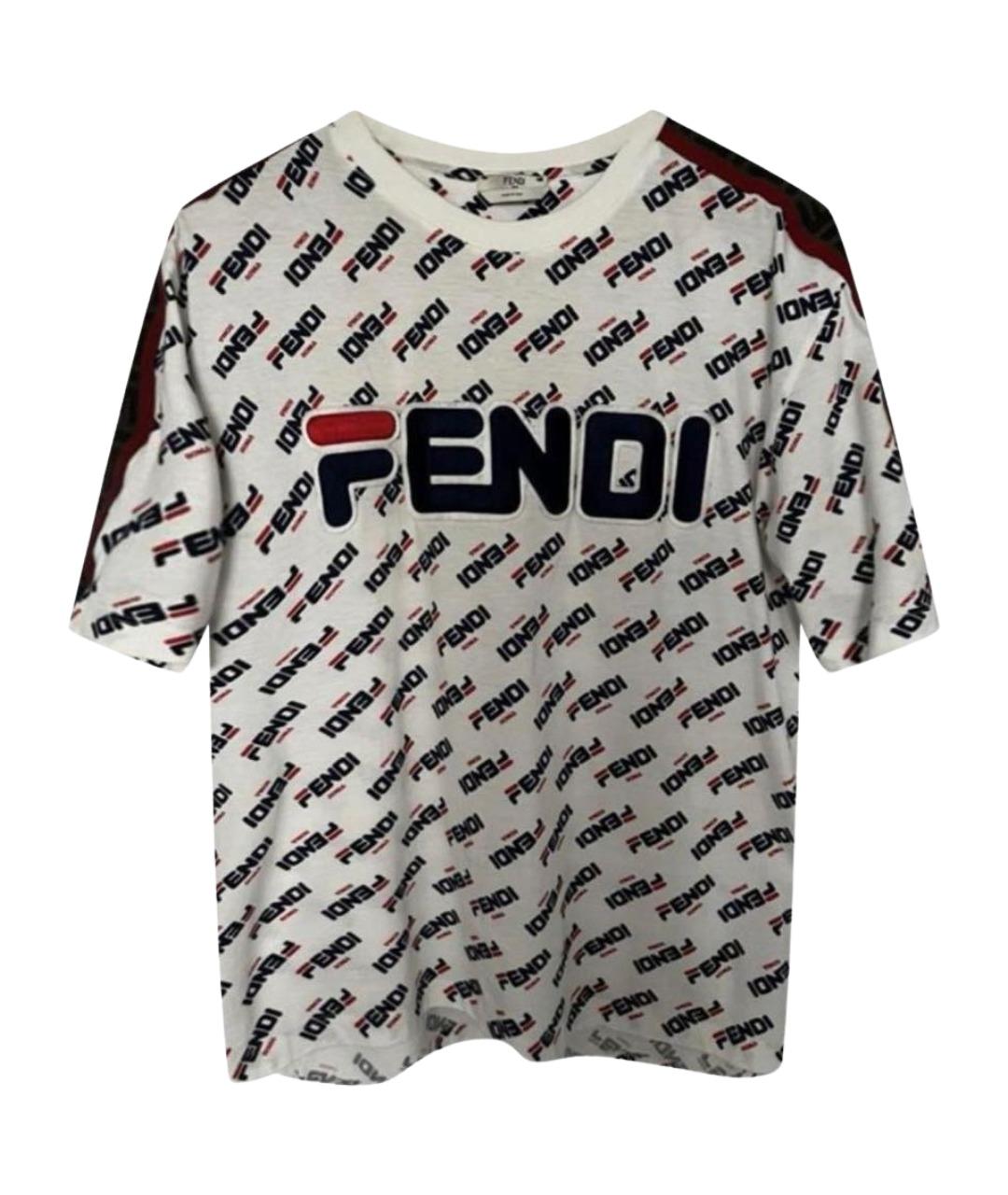 FENDI Белая хлопковая футболка, фото 1