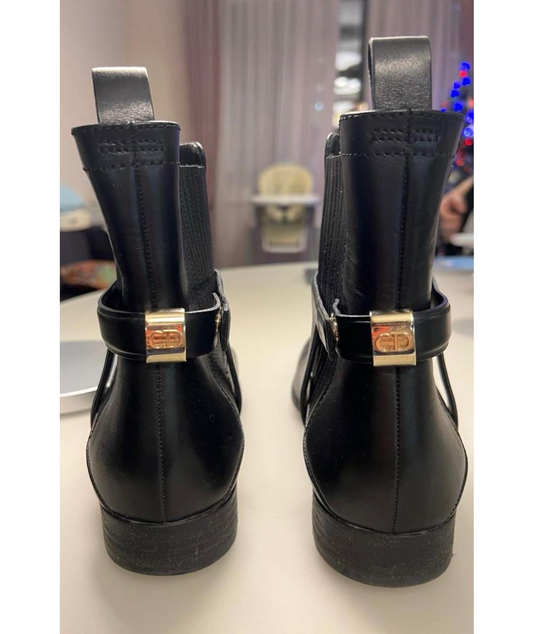 CHRISTIAN DIOR Черные кожаные полусапоги, фото 3