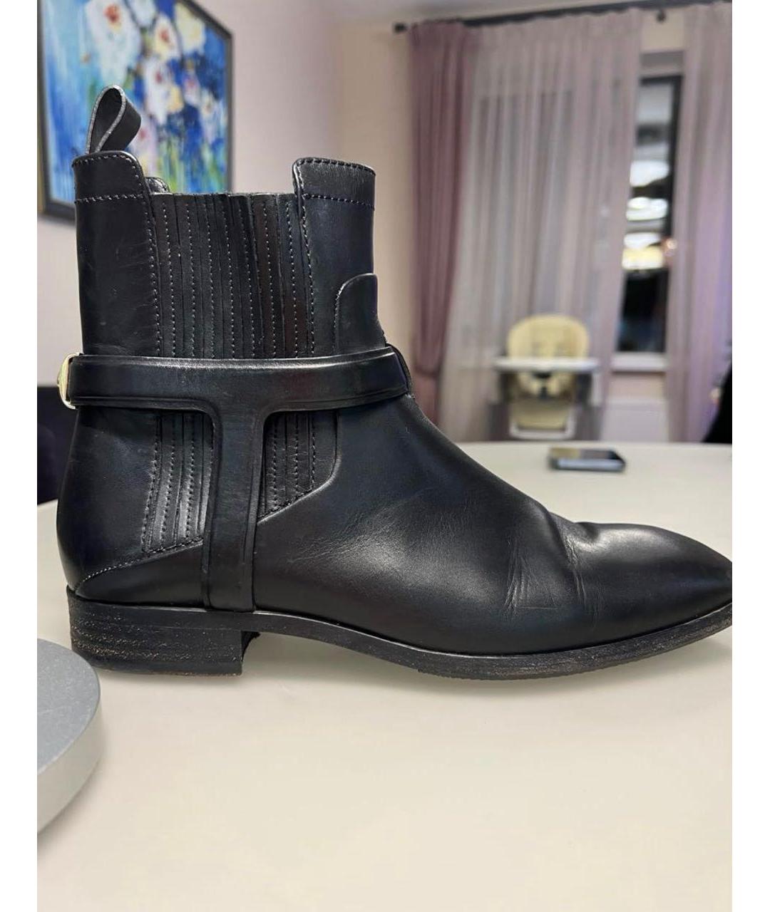 CHRISTIAN DIOR Черные кожаные полусапоги, фото 5
