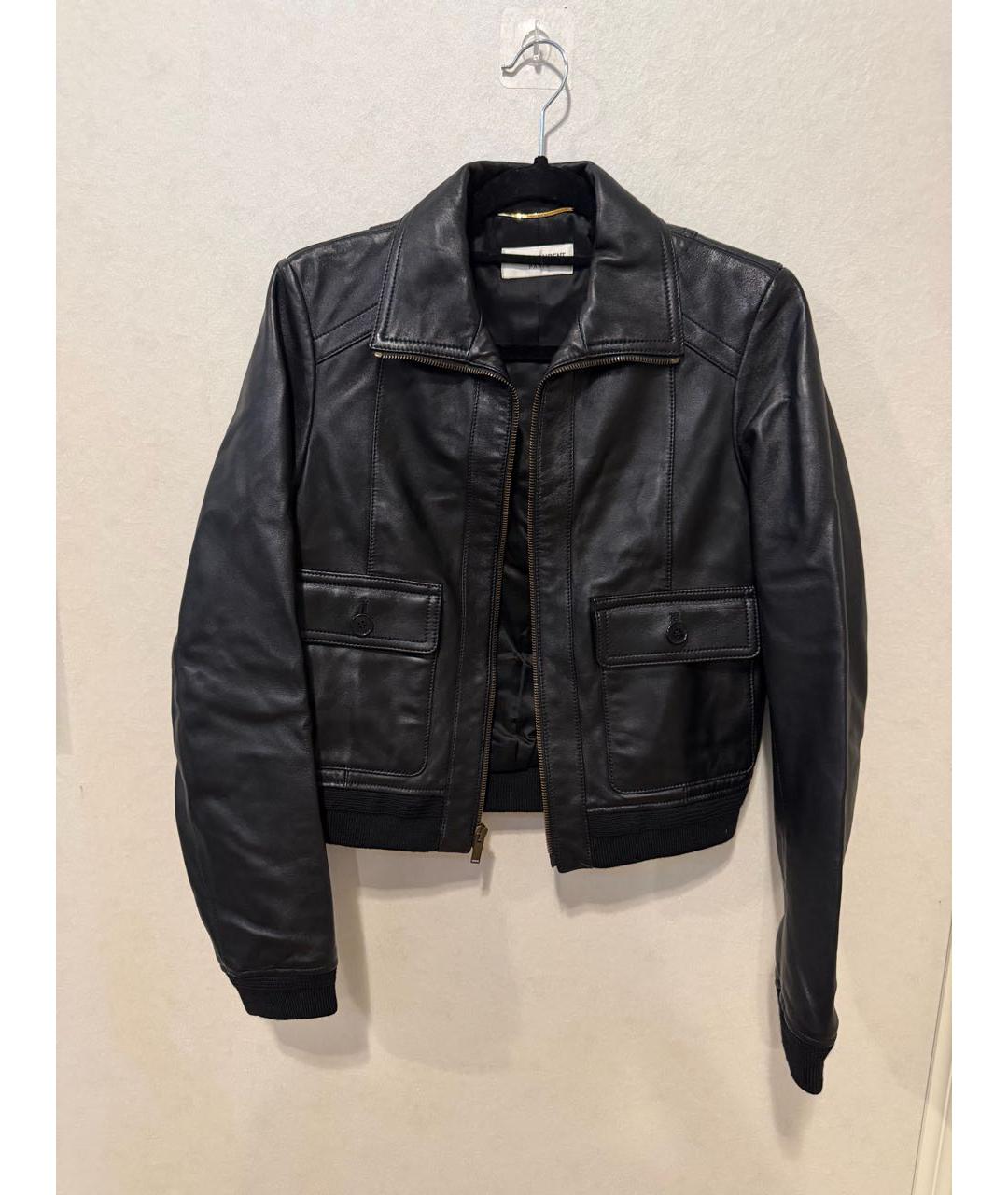 SAINT LAURENT Черная кожаная куртка, фото 4