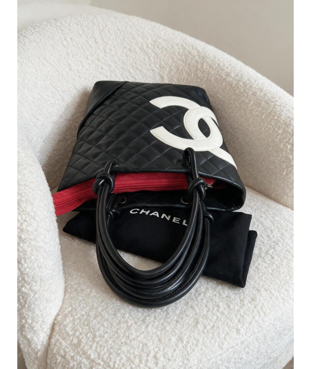 CHANEL Черная сумка тоут из канвы, фото 5