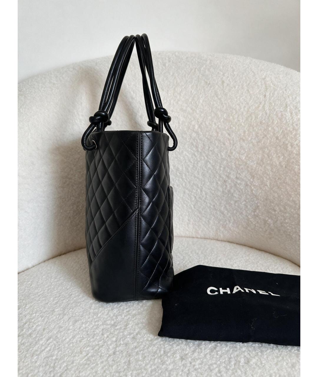 CHANEL Черная сумка тоут из канвы, фото 4