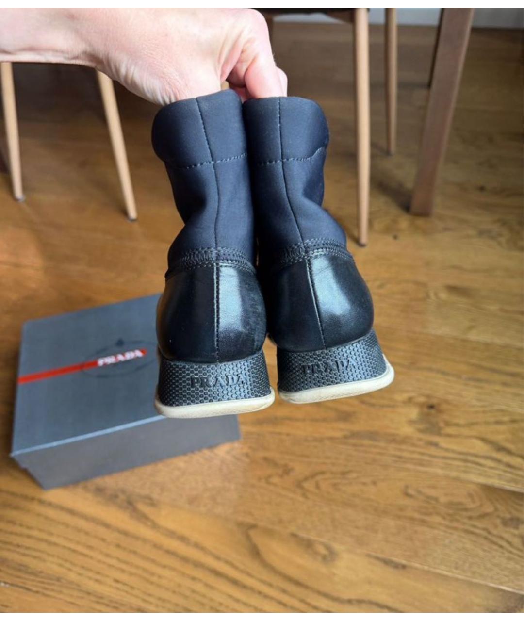 PRADA Черные кожаные ботинки, фото 5