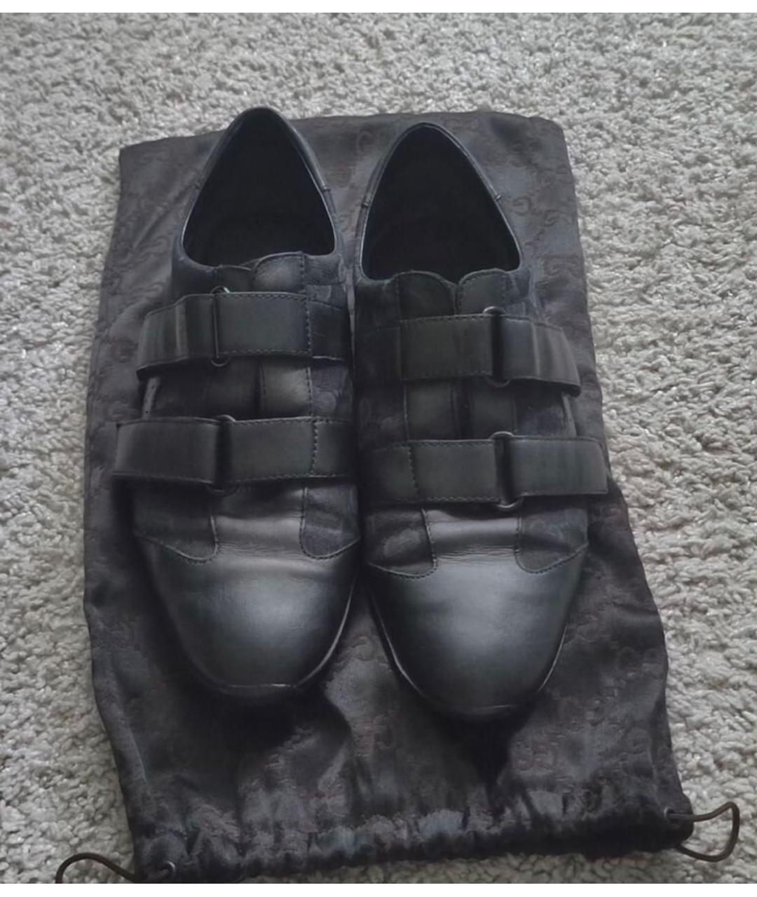 GUCCI Черные кожаные кеды, фото 2