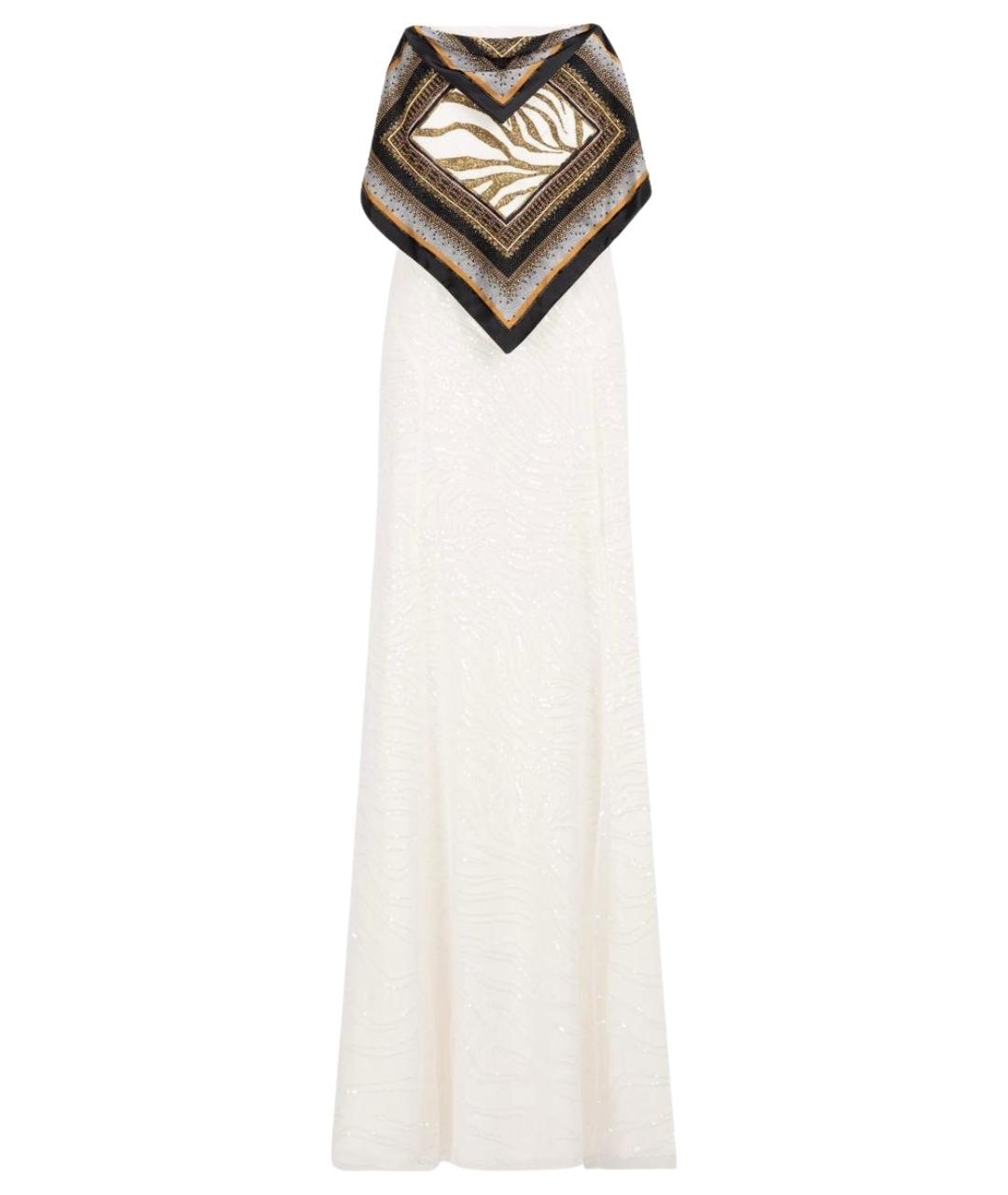 ROBERTO CAVALLI Белое шелковое коктейльное платье, фото 1