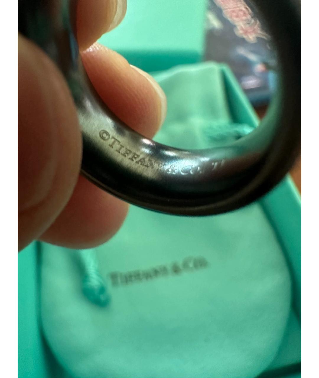TIFFANY&CO Черное металлическое кольцо, фото 4