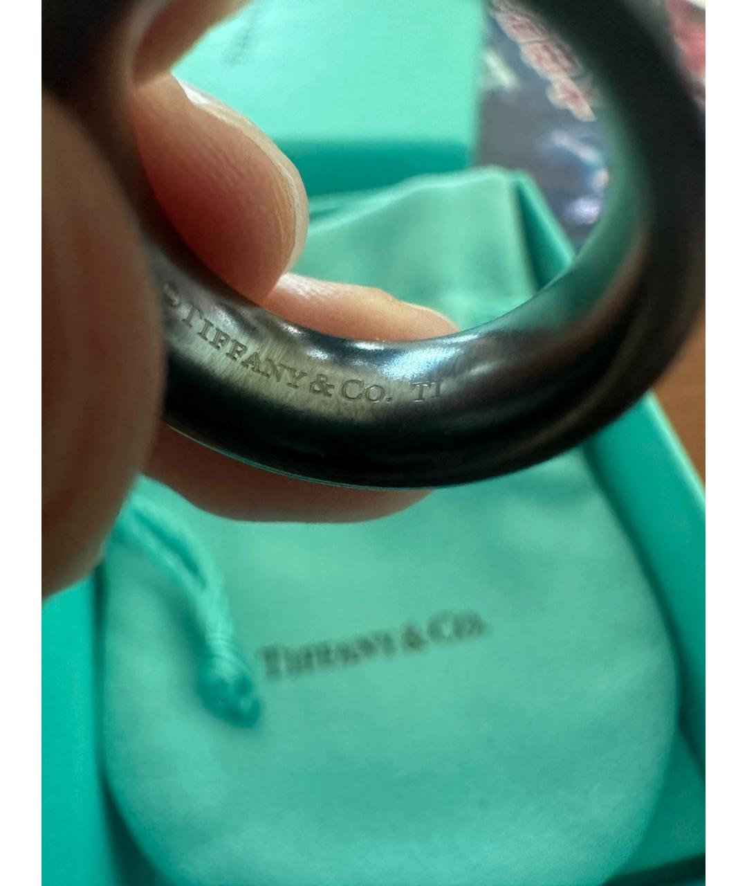 TIFFANY&CO Черное металлическое кольцо, фото 5