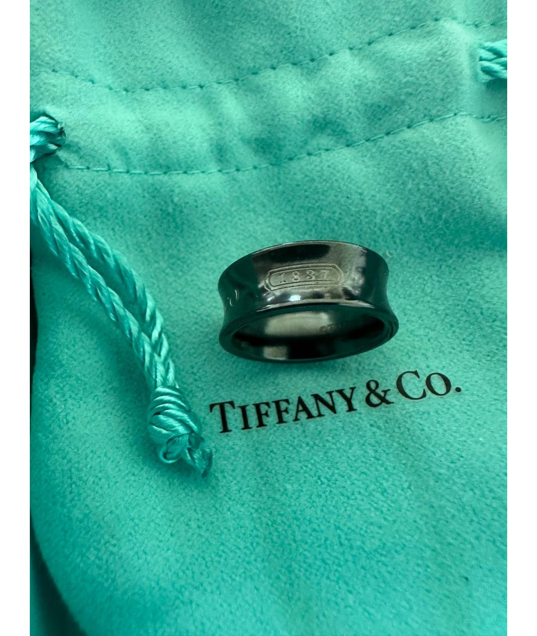 TIFFANY&CO Черное металлическое кольцо, фото 8