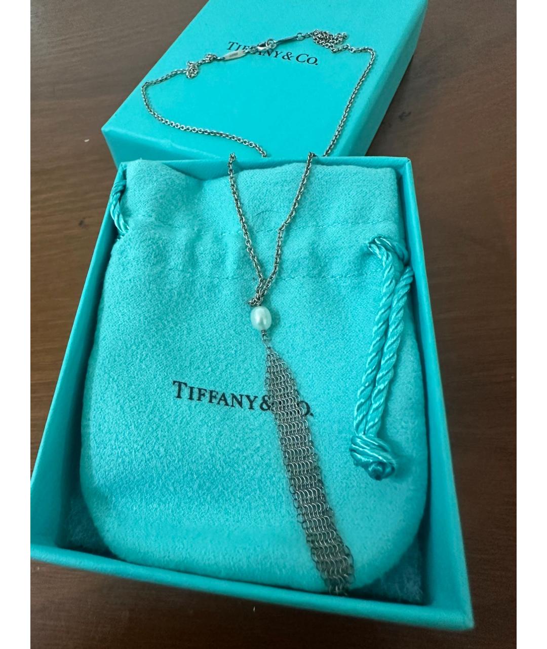 TIFFANY&CO Белая серебряная подвеска, фото 8