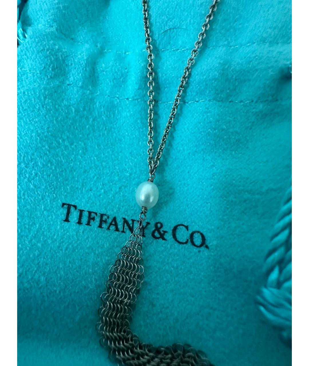 TIFFANY&CO Белая серебряная подвеска, фото 2