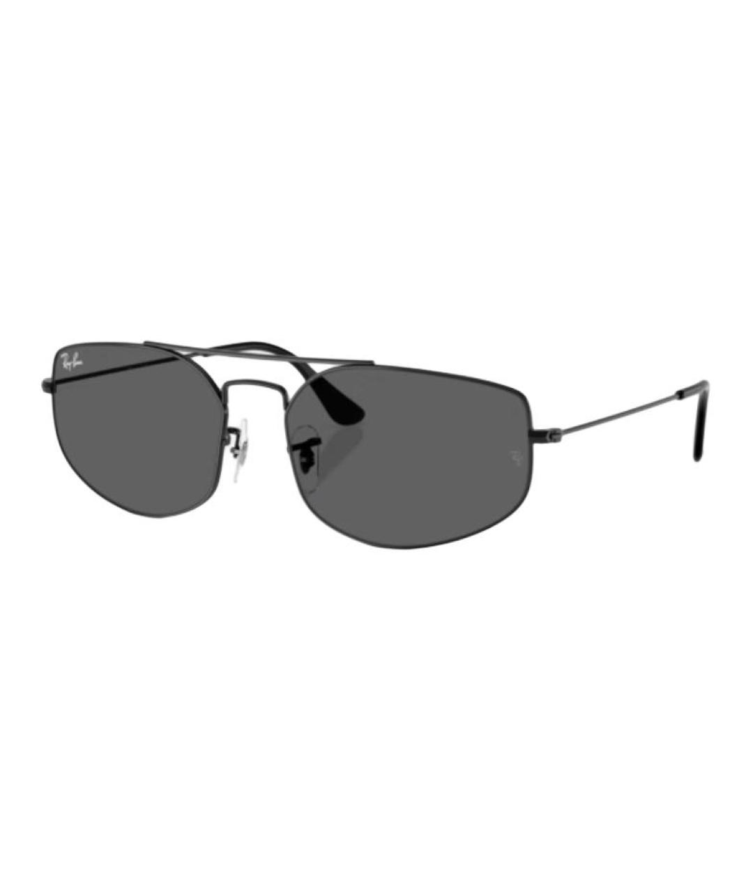 RAY BAN Черные металлические солнцезащитные очки, фото 1
