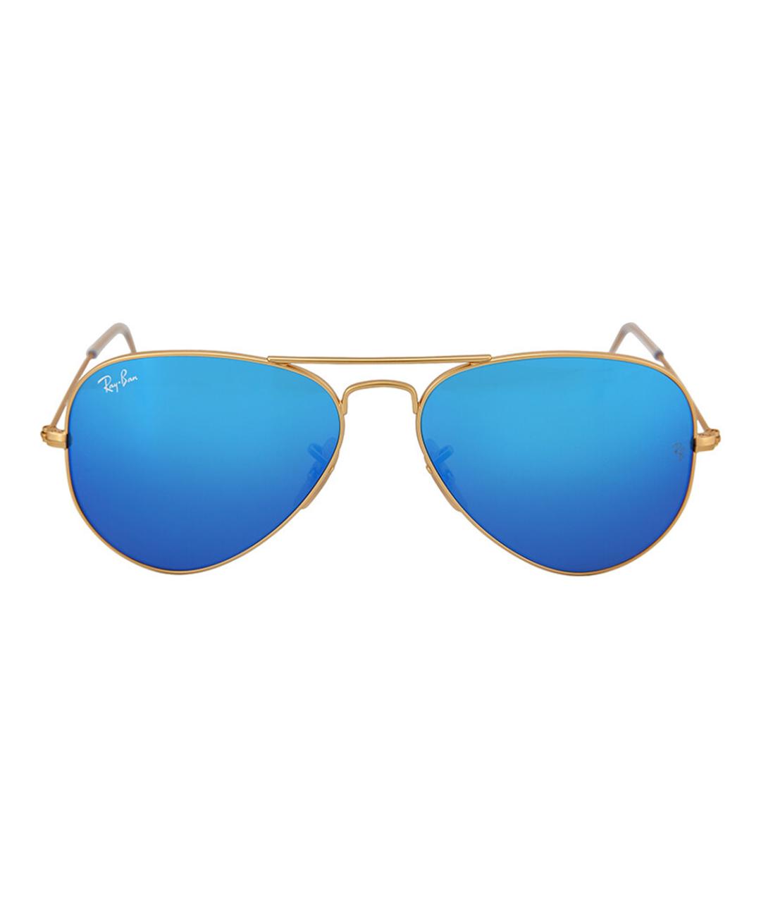 RAY BAN Золотые металлические солнцезащитные очки, фото 1