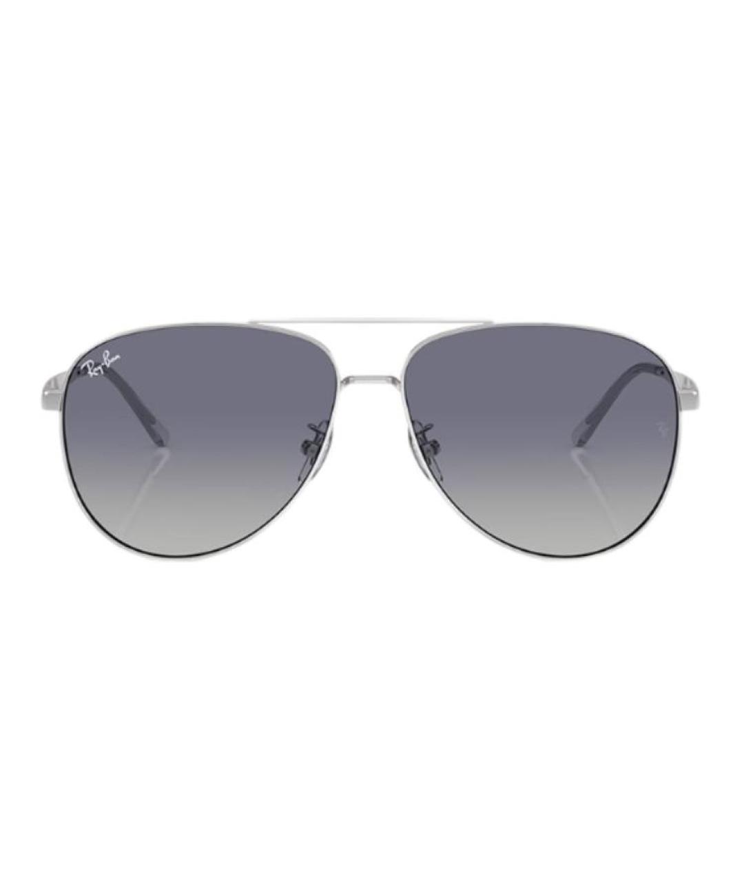 RAY BAN Серебряные металлические солнцезащитные очки, фото 2