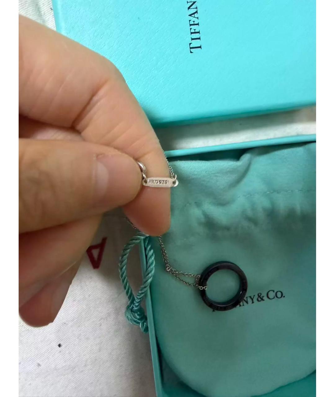 TIFFANY&CO Черная серебряная подвеска, фото 2