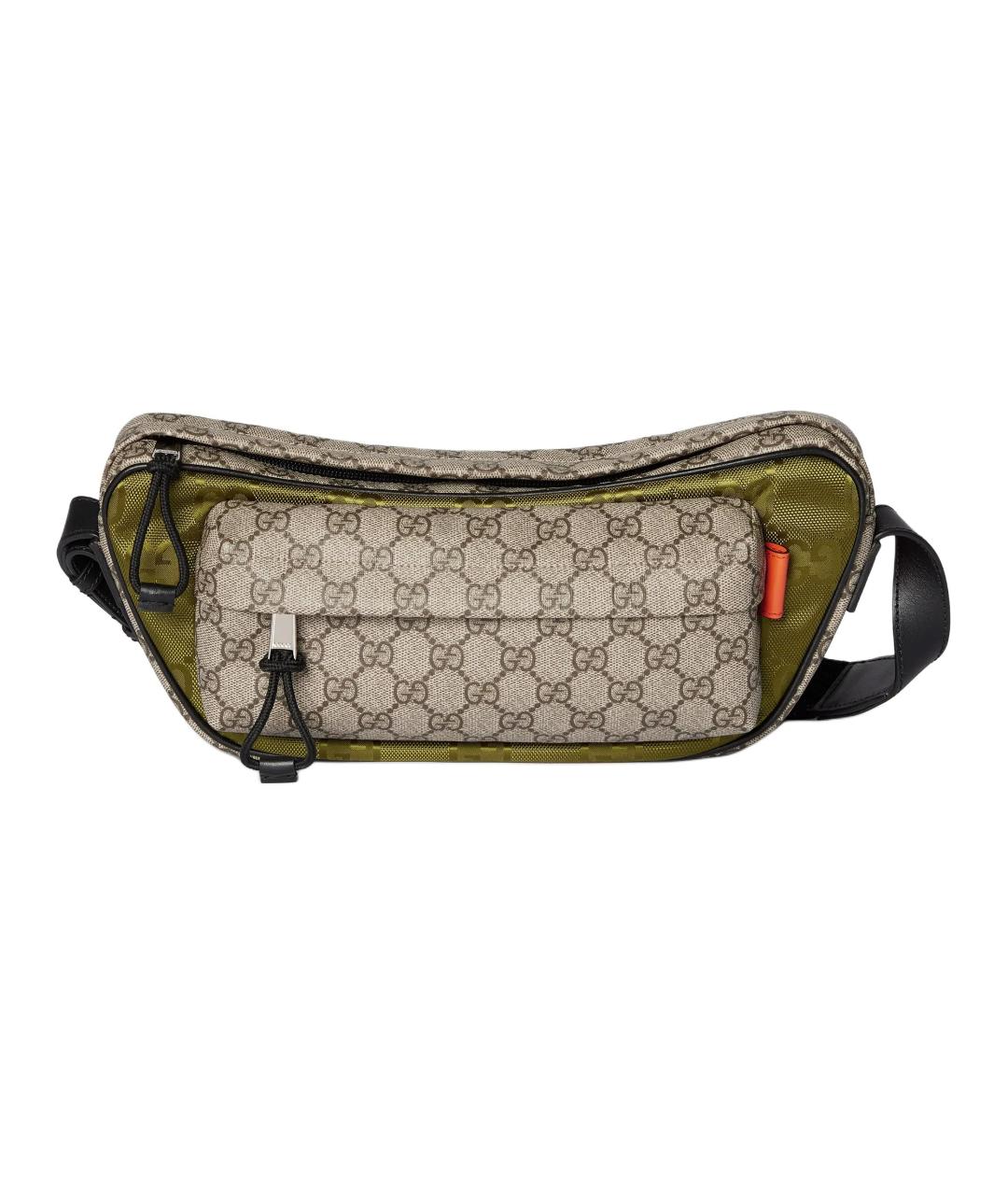 GUCCI Бежевая сумка на плечо из канвы, фото 1