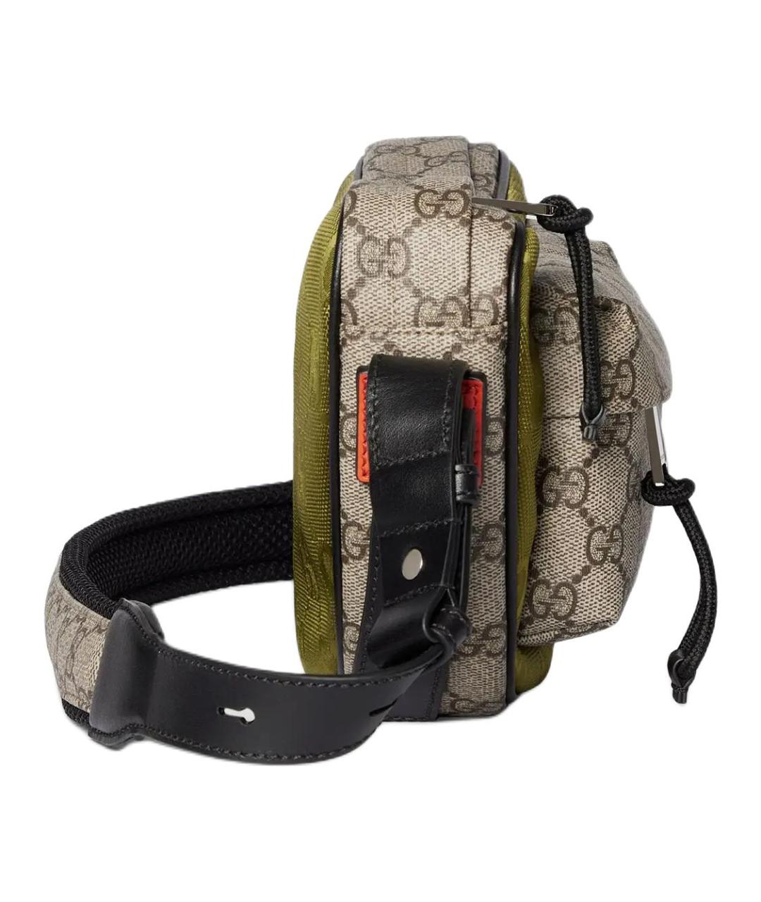 GUCCI Бежевая сумка на плечо из канвы, фото 3