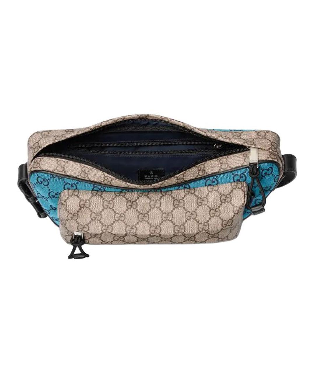 GUCCI Бежевая сумка на плечо из канвы, фото 5