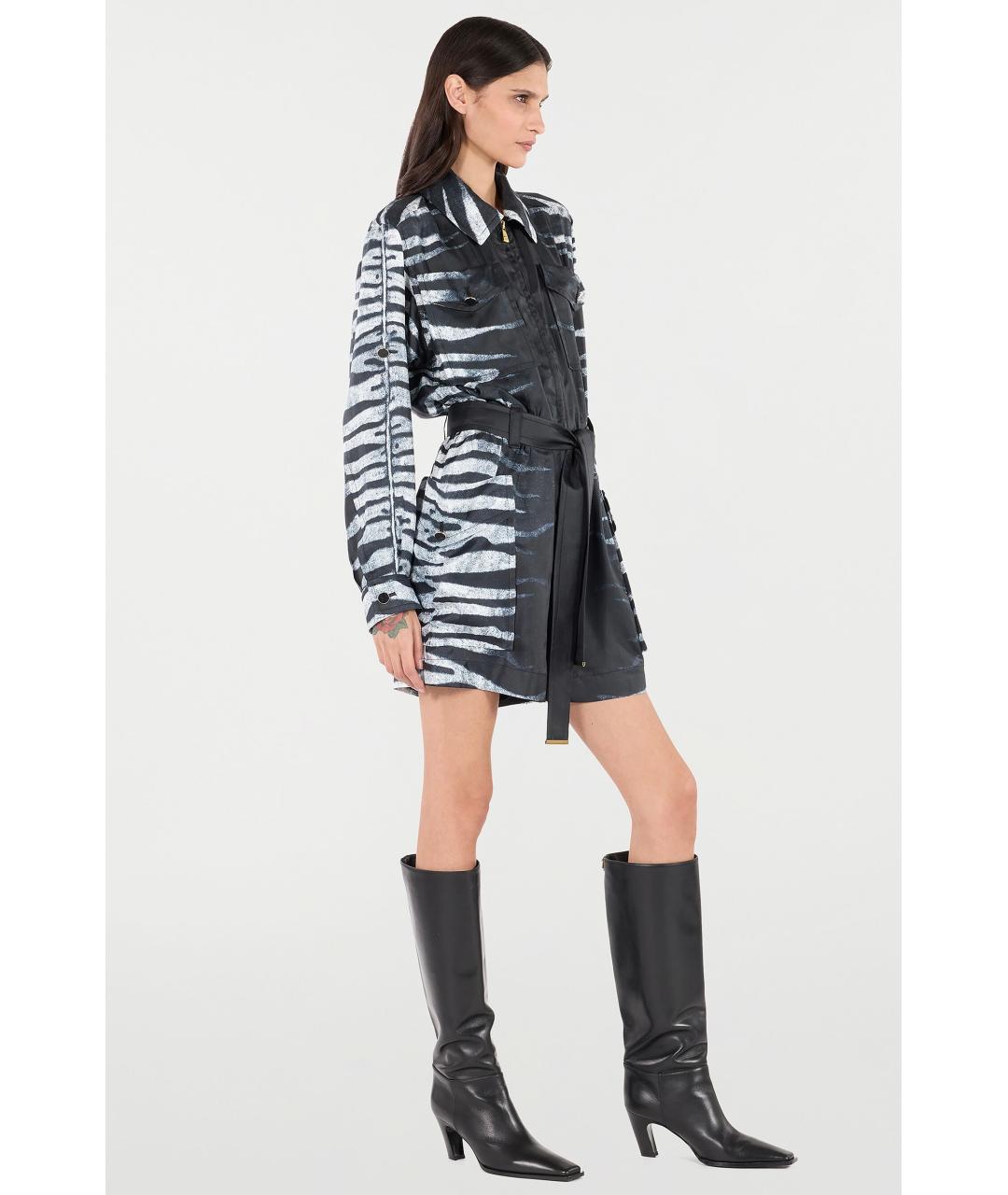 ROBERTO CAVALLI Черное шелковое коктейльное платье, фото 3
