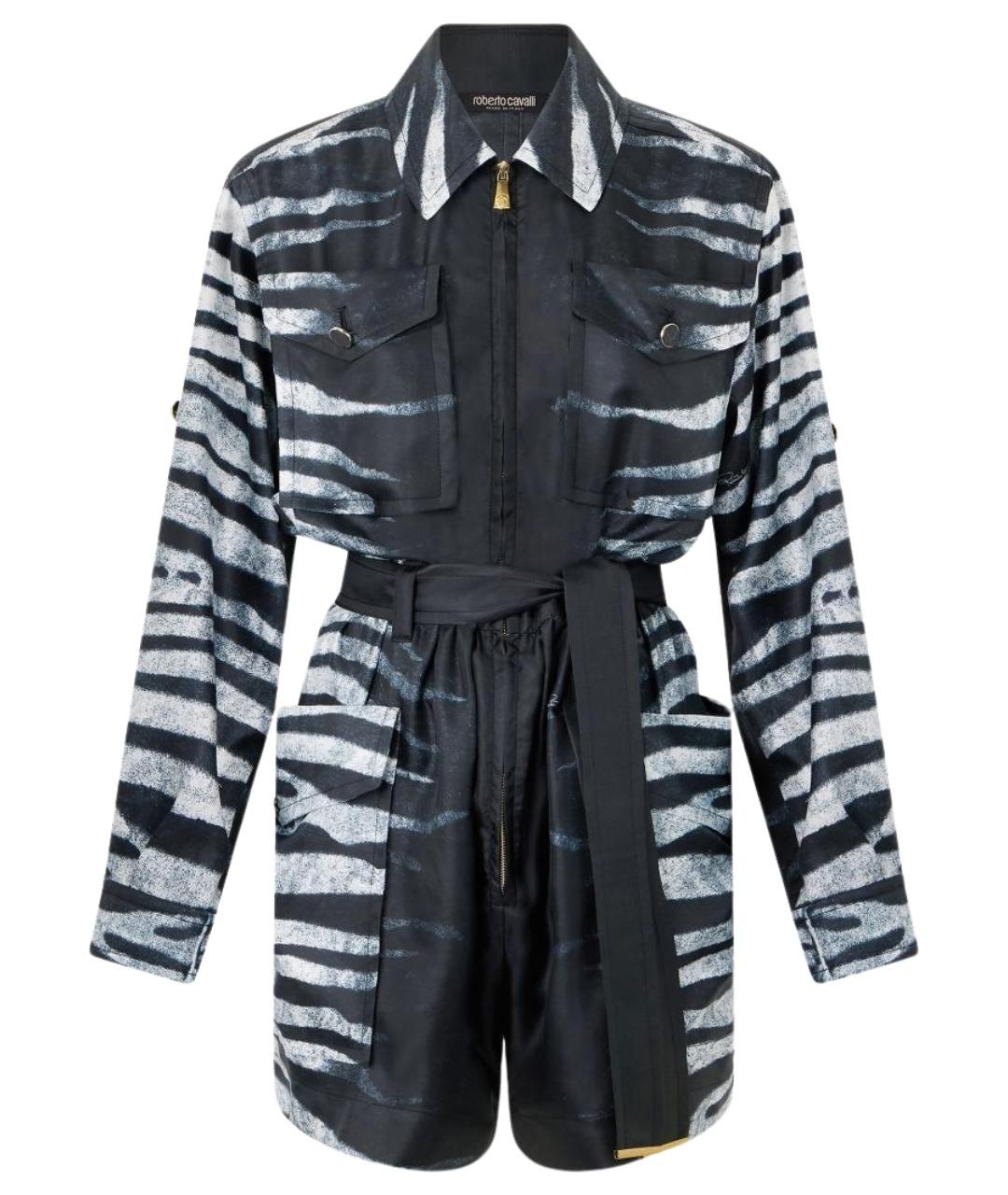 ROBERTO CAVALLI Черное шелковое коктейльное платье, фото 1