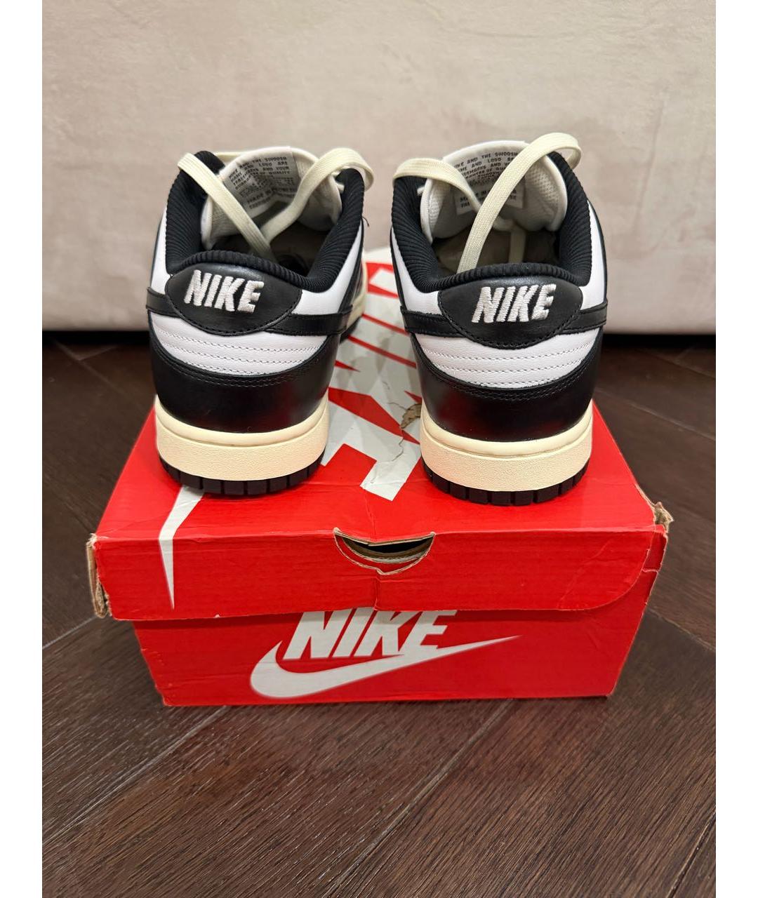 NIKE Черные кожаные низкие кроссовки / кеды, фото 3