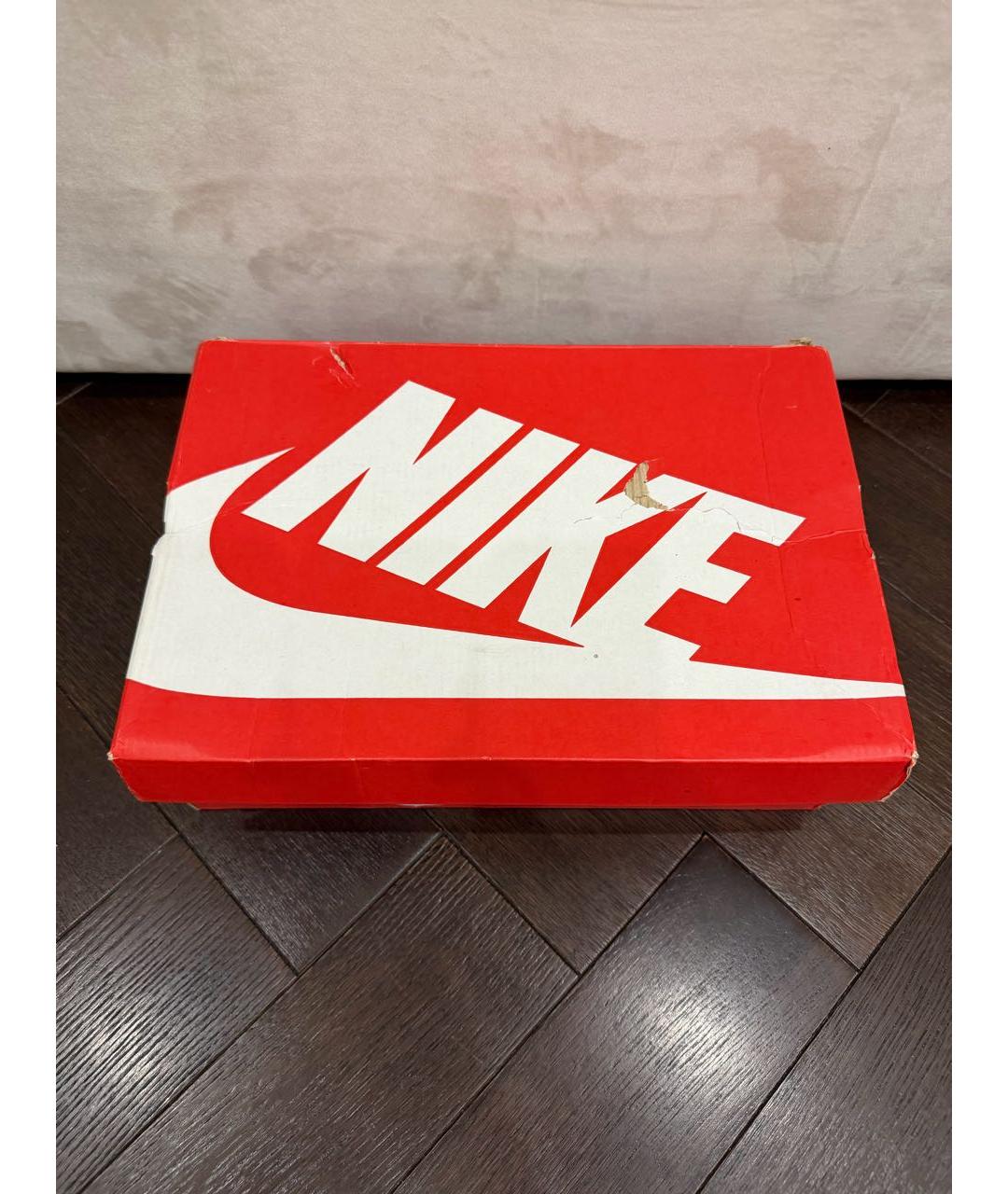 NIKE Черные кожаные низкие кроссовки / кеды, фото 6