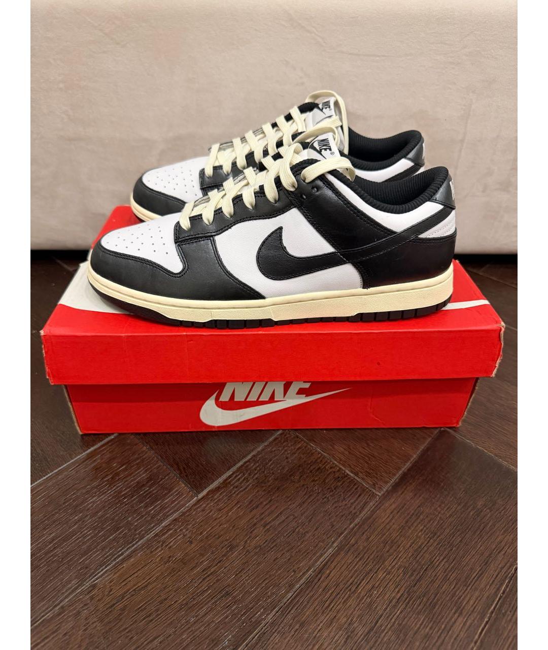 NIKE Черные кожаные низкие кроссовки / кеды, фото 8