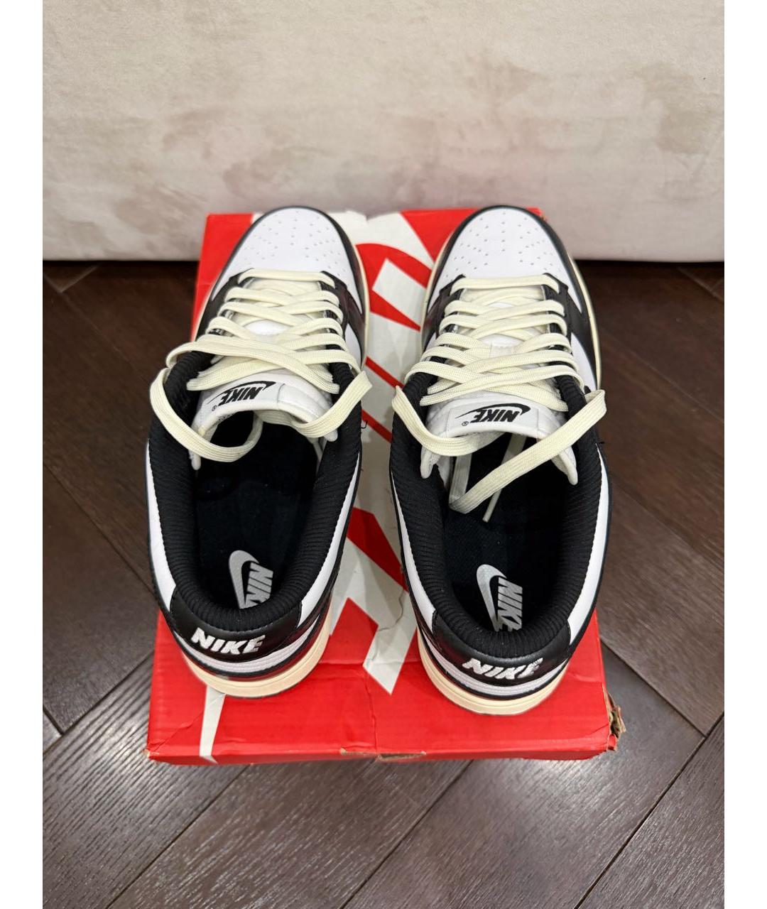 NIKE Черные кожаные низкие кроссовки / кеды, фото 2
