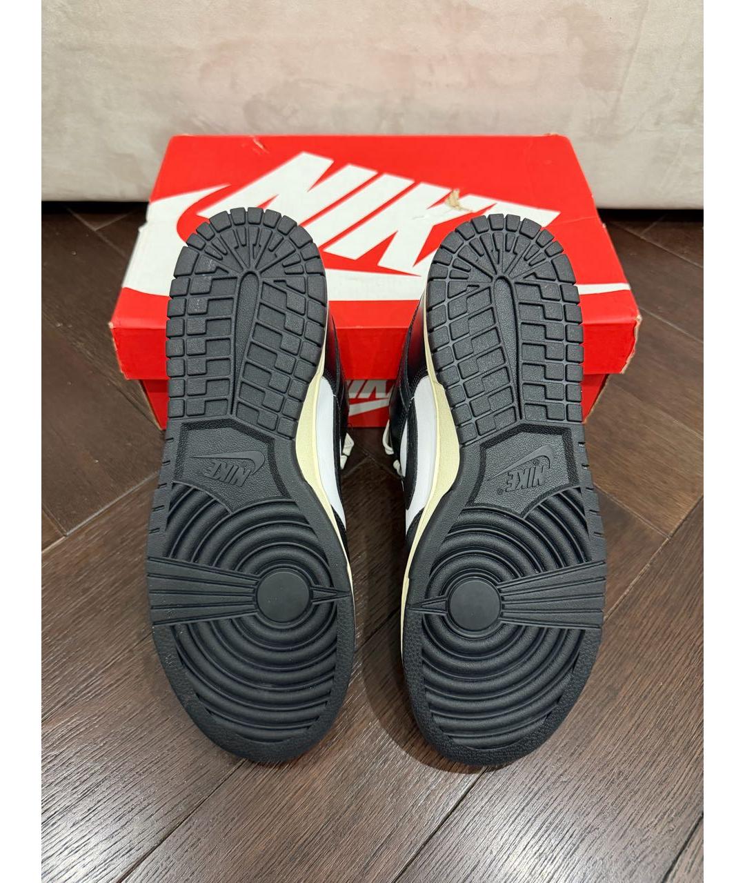 NIKE Черные кожаные низкие кроссовки / кеды, фото 5